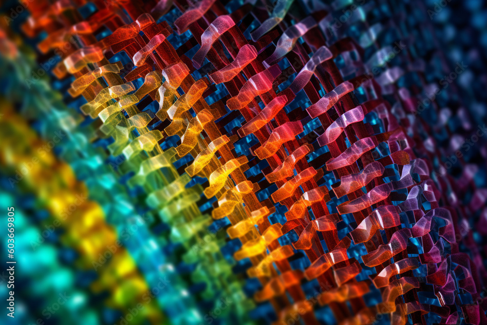 Aufkleber a macro photograph of a dna microarray, revealing the patterns of gene expression and highlighting g
