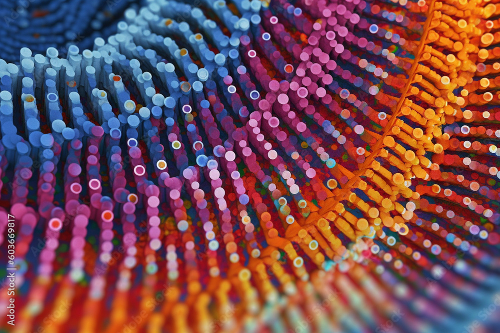 Poster a macro photograph of a dna microarray, revealing the patterns of gene expression and highlighting g