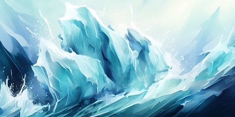 Obraz premium icy blue cold eyes staring at her heart was like ice Abstract, Elegant and Modern AI-generated illustration