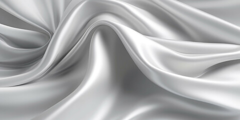 Fototapeta premium Platinum silk satin background, elegant wavy fold by generative AI tools