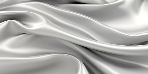 Fototapeta premium Platinum silk satin background, elegant wavy fold by generative AI tools