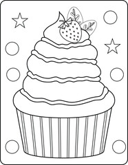 Kawaii Food Coloring Page for Kids