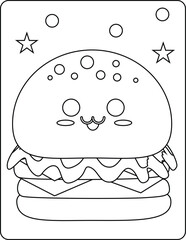 Kawaii Food Coloring Page for Kids