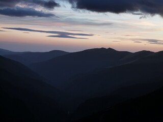 sunset in the mountains