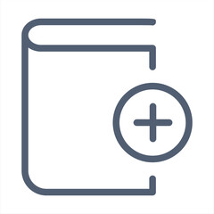 Obraz premium Book add icon, isolated, white background