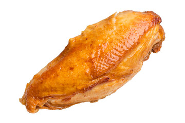 Grilled chicken breast with a golden crust. Isolated object on a transparent background. Isolated object
