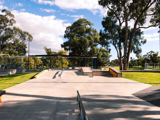 skate park ramps and rails