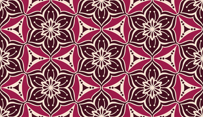 Geometric ethnic pattern seamless flower color. seamless pattern. Design for fabric,curtain,background,carpet,wallpaper,clothing,wrapping,Batik,mandalas,fabric,Vector illustration. pattern style.