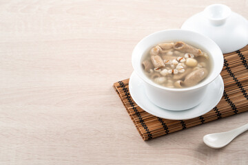 Four Tonics Soup. Delicious traditional Chinese herb flavor food.