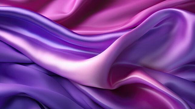 Gradient purple silk fabric background. Generative AI