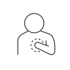 Chest pain line outline icon