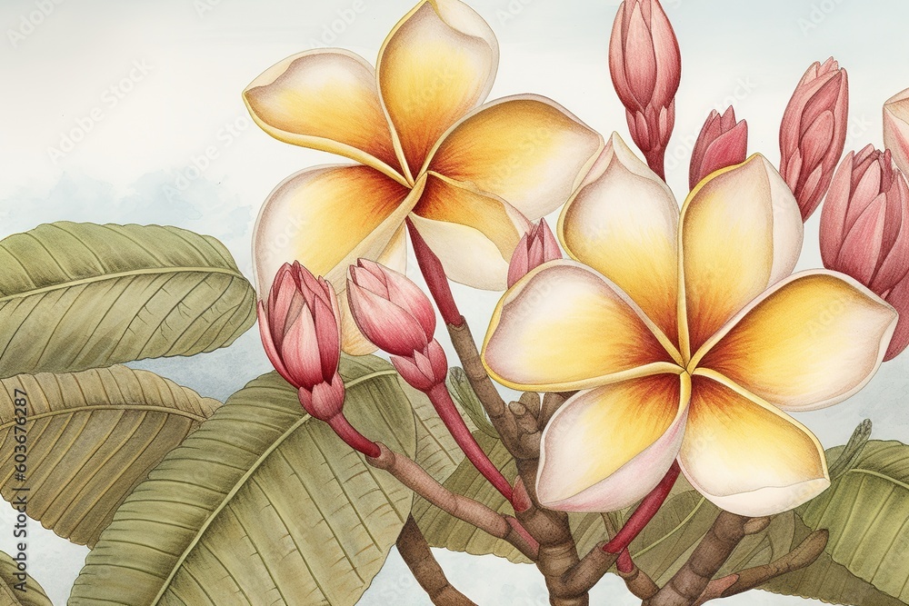 Poster an image of a bloom growing on a branch of a tree generative ai