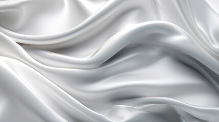 Fototapeta premium Gradient white silk fabric background. Generative AI