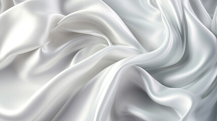 Obraz premium Gradient white silk fabric background. Generative AI