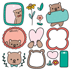 cute frame doodle, scrapbook element, graphic element