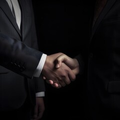 Handshake between Businessmen, Illustration, generative AI