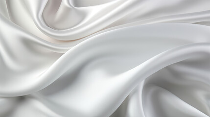 Naklejka na ściany i meble Gradient white silk fabric background. Generative AI