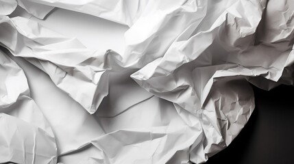 crumpled white paper created with generative ai