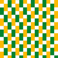 Simple geometric pattern with yellow and green squares. Pattern illustration