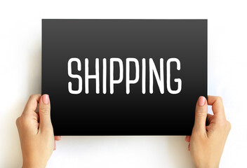 Shipping text on card, concept background
