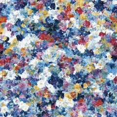Fototapeta na wymiar Flowers abstract illustration, seamless pattern. Created by a stable diffusion neural network.