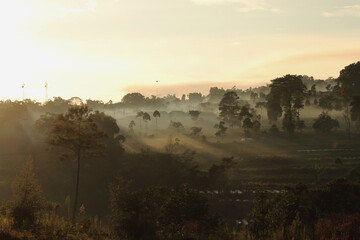 sunrise in the mountains