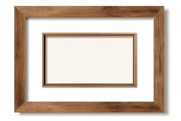 Vintage Brown Wooden Frame Isolated on white Background. Generative AI illustrations.