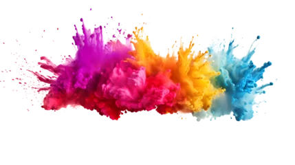 Fotobehang Colorful rainbow holi paint splash, color powder explosion, AI generated image © John