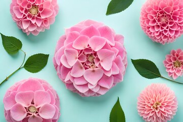 top view of beautiful textures of flowers on pastel background. Wallpapers and Backgrounds Generative Ai Technology