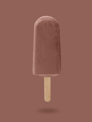 ice cream on brown background