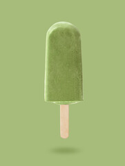 ice cream on green background