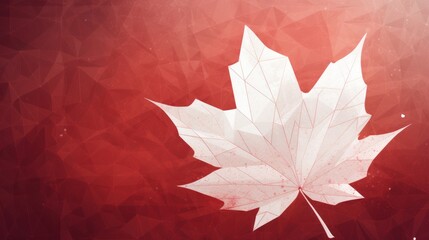 Geometric Canadian Maple Leaf, Canada Day Abstract background,  Generative AI 