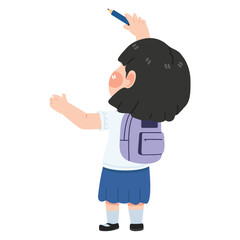 kid girl draw children wall cartoon