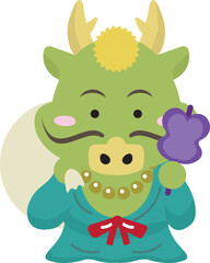 七福神の一人「布袋尊」の格好をした2024年辰年の龍