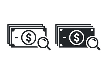 Search money icon. Illustration vector