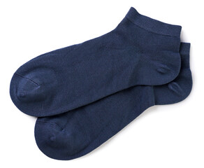 Summer men's socks on a white background. Top view