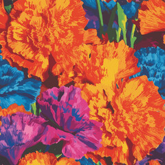 Seamless Colorful Carnation Pattern.

Seamless pattern of Carnations in colorful style. Add color to your digital project with our pattern!