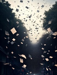 Letter floating in air