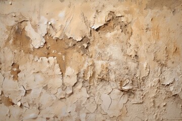 An old cream wallpaper crumbling from the wall (Generative AI, Generativ, KI)
