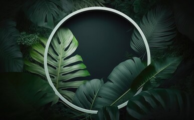 floral background, Dark green tropical leaves background, leaves composition,