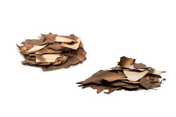 Burnt paper isolated on a white background.