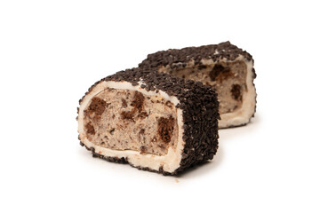 Sweet roll with chocolate and nuts, turkish sweets.