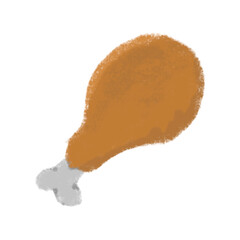 Cute Fried chicken Colored Pencil