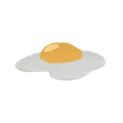 Cute Fried egg Colored Pencil
