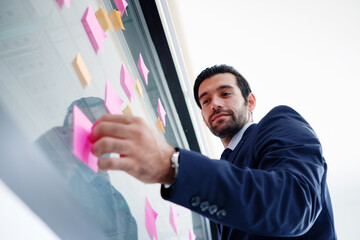 business people meeting marketing and hold the note paper.