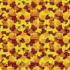 Yellow summer floral seamless pattern