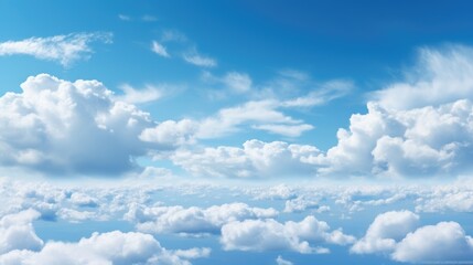 Naklejka na ściany i meble Beautiful blue sky cloudsfor background. Panorama of sky. Generative AI