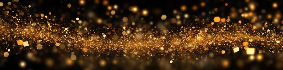 Gold nugget grains background. Many gold. Banner. Generative AI