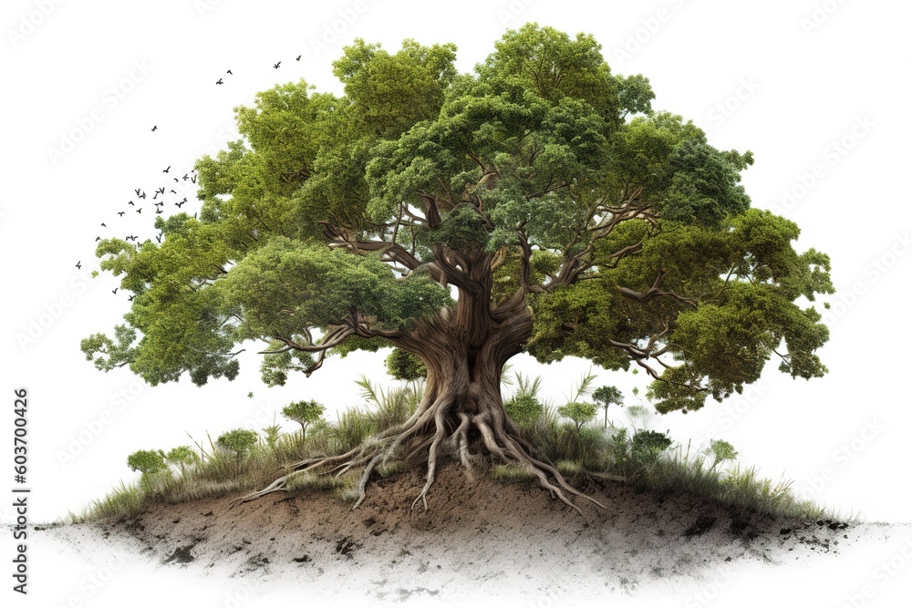 Poster planting tree isolated on white background. generated by ai