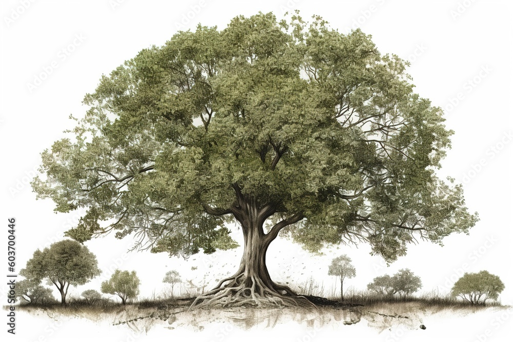 Poster planting tree isolated on white background. generated by ai